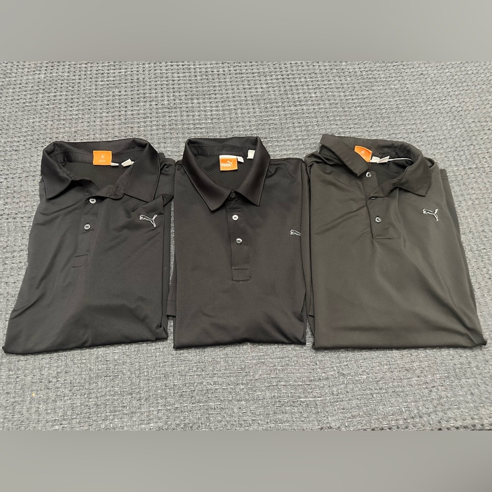 Puma Black Polo Bundle. 3 shirts. Size XL